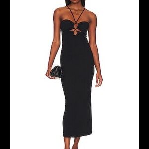 L*Space Ellery Black Cutout Midi Dress